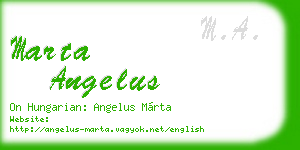 marta angelus business card