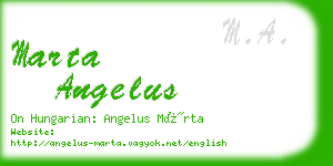 marta angelus business card
